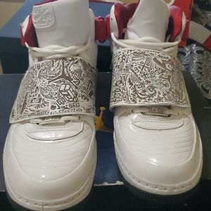 Jordan ajf 20 white black red size 12 used